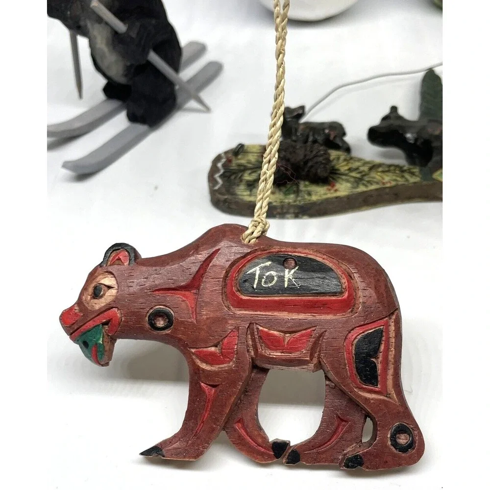 Black Bear Polar Bear Alaska Christmas‎ Ornaments LOT of 7